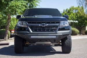 Chevrolet Colorado Bumper - Front - Addictive Desert Designs - Stealth Fighter - Hammer Black with Satin Black Panels - `17-`18